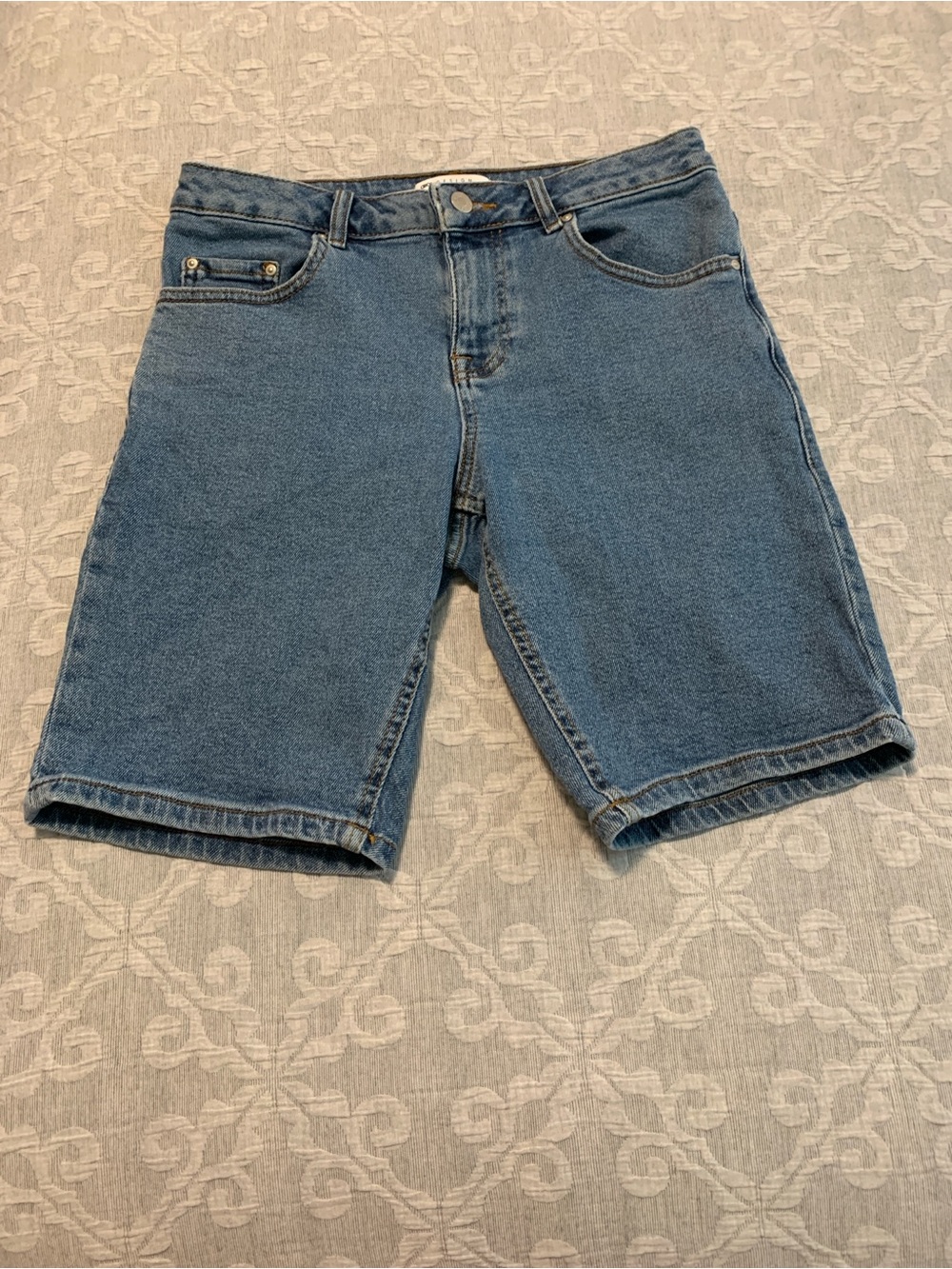 ASOS Design Mid-Rise Jorts - Medium Blue (Size 28”)